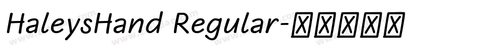 HaleysHand Regular字体转换